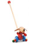 Дървена играчка за бутане Pino - Кученце - 1t