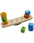 Дървена играчка 3 в 1 Pino - За низане, сортиране и баланс - 7t