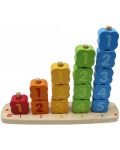 Дървена играчка 3 в 1 Pino - За низане, сортиране и баланс - 3t