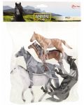 Комплект фигурки Toi Toys Animal World - Deluxe, Диви коне, 5 броя - 2t