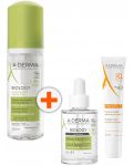 A-Derma Biology & Protect Комплект - Почистваща пяна, Серум и Флуид, SPF50+, 150 + 30 + 40 ml - 1t