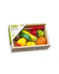 Дървен комплект за рязане Andreu Toys - Плодове в щайга - 1t