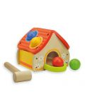Дървена игра с чукче Andreu Toys - Къща с топки - 1t