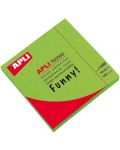 Самозалепващи листчета APLI - Зелен неон, 75 x 75 mm, 100 броя - 1t