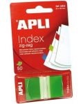 Индекс листчета зиг-заг APLI - Зелени, 25 х 45 mm, 50 броя - 1t