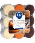 Ароматни чаени свещи Bispol Aura - Шоколад и портокал, 18 броя - 1t