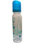 Стъклено шише Baby Nova - 240 ml, Сини звезди - 1t