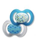 Бебешка силиконова залъгалка Baby Nova - Синя, 2 броя - 1t
