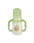 Пластмасово шише с дръжки Baby Nova РР - 125 ml, маймунка - 1t