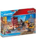 Игрален комплект Playmobil - Багер със строителна площадка - 1t