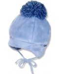 Бебешка зимна шапка с пискюл Sterntaler - 45 cm, 6-9 месеца, светлосиня - 1t