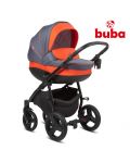 Бебешка комбинирана количка 3в1 Buba - Bella 713, Pewter-Orange - 2t