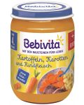 Ястие Bebivita - Картофи, моркови и телешко месо, 190 g - 1t
