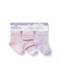 Бебешки чорапи Kikka Boo Stripes - Памучни, 1-2 години, лилави - 1t