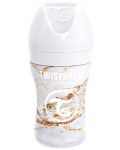 Бебешко шише Twistshake - Мраморно бяло, неръждаема стомана, 260 ml - 2t