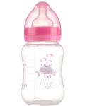Бебешко шише с широко гърло Zizito - Little Angel, PP, 250 ml, розово - 1t