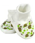 Бебешки обувки For Babies - Зелени точки, 0+ месеца - 1t