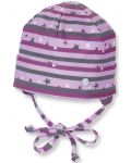 Бебешка шапка Sterntaler - На звездички, 43 cm, 5-6 месеца, лилаво-сива - 1t