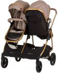 Бебешка количка за близнаци Chipolino - Дуо Смарт, златно бежово - 4t