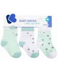 Бебешки чорапи с 3D уши Kikka Boo - Bear with me, 6-12 месеца, 3 чифта, Mint - 1t