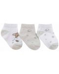 Бебешки летни чорапи Kikka Boo - Dream Big, 6-12 месеца, 3 броя, Beige  - 2t