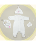Бебешки комплект For Babies - Зайче, 4 части, 0-1 месеца - 1t