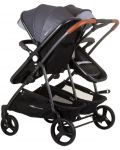 Бебешка количка за близнаци Chipolino - Дуо Смарт, сребърно сиво - 3t