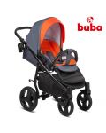 Бебешка комбинирана количка 3в1 Buba - Bella 713, Pewter-Orange - 4t