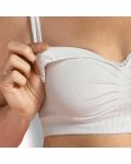 Безшевен сутиен за кърмачки от органичен памук Carriwell, размер XL, бял - 2t