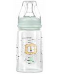 Бебешко стъклено шише KikkaBoo Savanna - 120 ml, мента - 1t