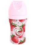 Бебешко шише Twistshake - Розова ягода, неръждаема стомана, 260 ml - 2t