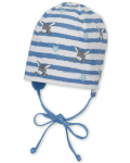 Бебешка шапка с UV 50+ защита Sterntaler - На магаренца, 43 cm, 5-6 месеца, бяло-синя - 1t