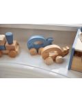 Бебешка дървена играчка Jollein - Количка, Sea Animal Blue - 5t