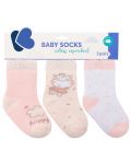 Бебешки термо чорапи Kikka Boo - 6-12 месеца, 3 броя, Hippo Dreams - 1t