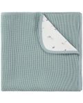 Бебешко памучно релефно одеяло Baby Clic - Mint-Lavanda, 80 х 110 cm - 1t