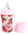 Бебешко шише Twistshake - Розова ягода, неръждаема стомана, 260 ml - 1t