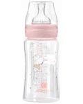 Бебешко стъклено шише KikkaBoo Hippo Dreams - 240 ml,  розово - 1t
