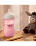 Бебешко шише Philips Avent - Natural Response 3.0, с биберон 1 m+, 260 ml, розово - 6t