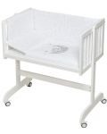 Бебешка мини кошара Interbaby - Мече, със спален комплект, сива - 1t