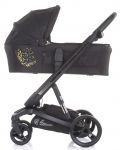 Бебешка количка Chipolino Електра - Черна рама, злато - 4t