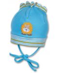 Бебешка шапка с UV 50+ защита Sterntaler - На лъвче, 35 cm, 1-2 месеца, синя - 1t