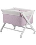 Бебешка кошара Interbaby - Със спален комплект, розова - 2t