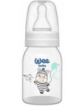Бебешко шише Wee Baby Classic - 125 ml, бяло със зебра - 1t