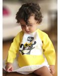 Бебешки лигавник с ръкави BabyJem - Мече, жълт - 2t