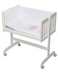 Бебешка мини кошара Interbaby - Мече, със спален комплект, розова - 1t