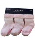 Бебешки хавлиени чорапи Maximo - Фигури, розови - 1t