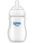 Бебешко стъклено шише Wee Baby - Natural, 250 ml - 1t