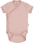 Бебешко боди на райе Bio Baby - Органичен памук, 74 сm, 6-9 месеца, розово - 1t