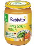 Био зеленчуково пюре Bebivita - Различни зеленчуци, 190 g - 1t