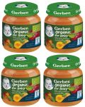 Био плодово пюре Nestlе Gerber Organic - Ябълка, кайсия и праскова, 4 х 125 g - 1t